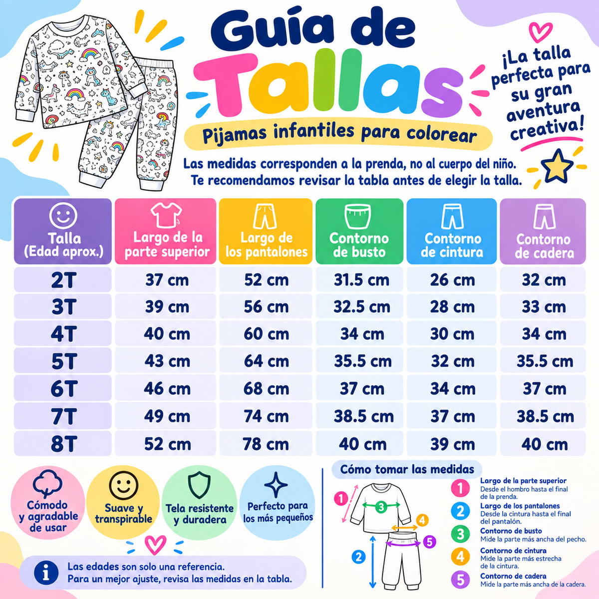 Pijama Infantil Coloreable y Reutilizable