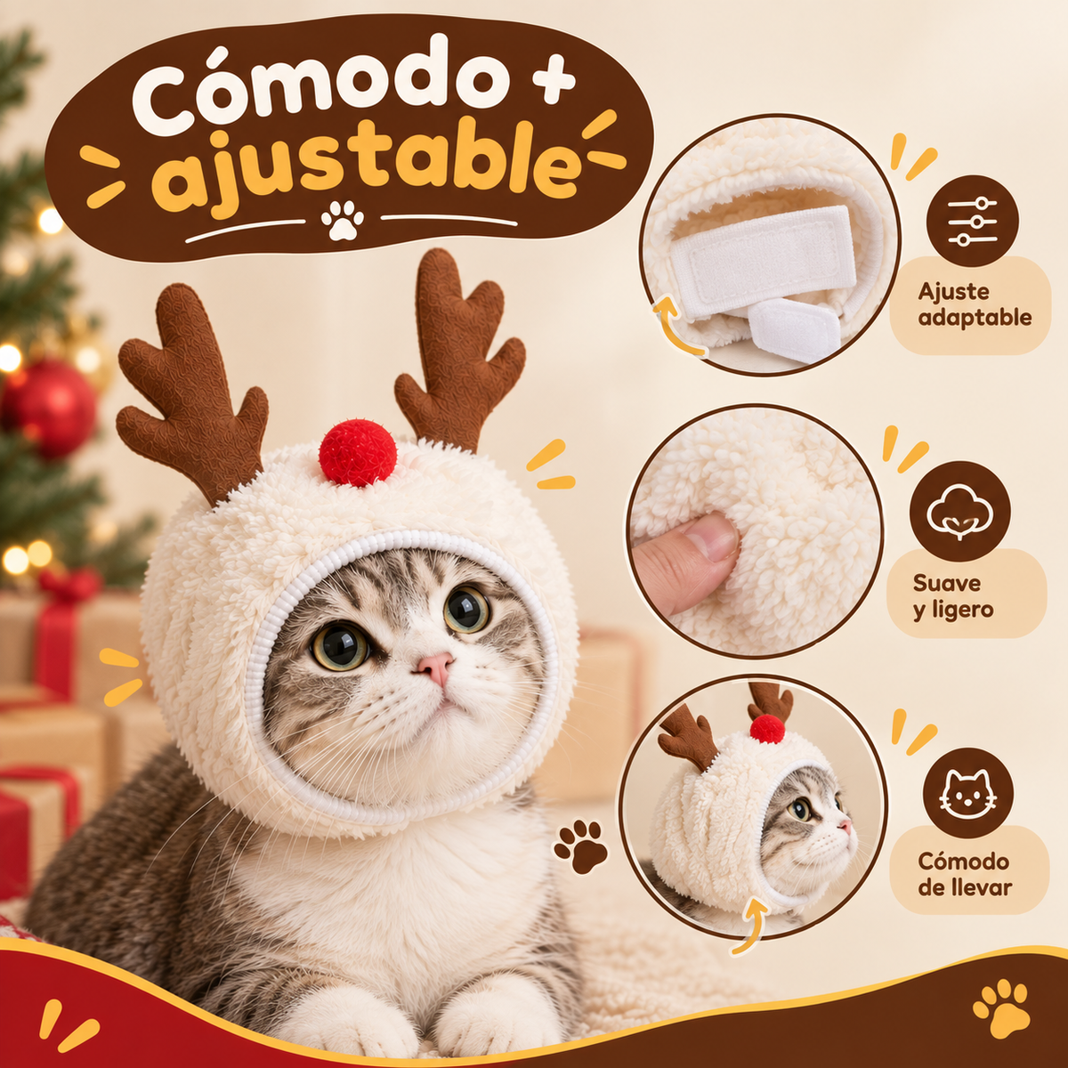 Gorro Navideño Para Gatos