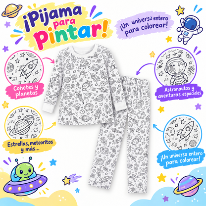 Pijama Infantil Coloreable y Reutilizable