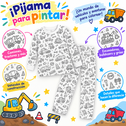 Pijama Infantil Coloreable y Reutilizable