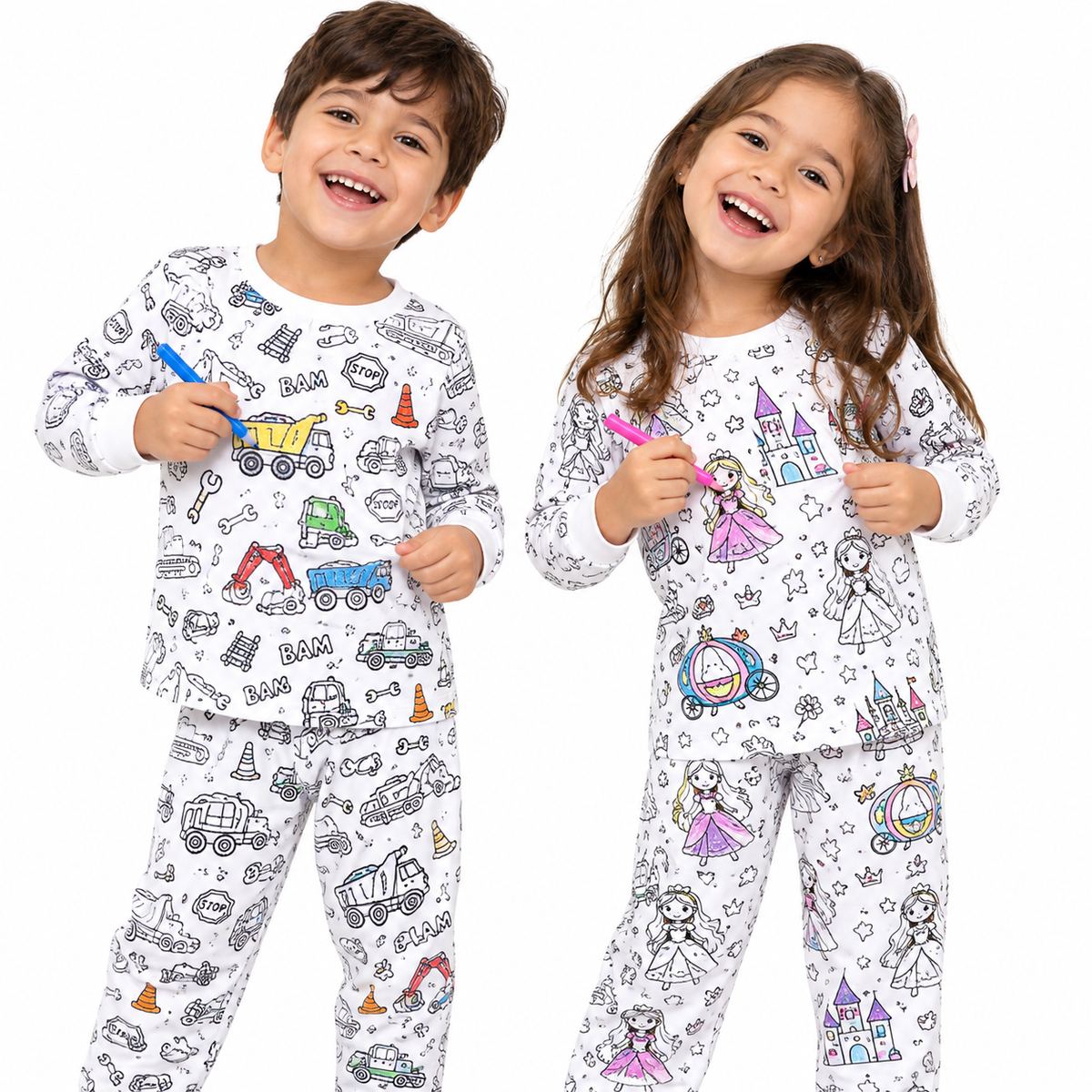 Pijama Infantil Coloreable y Reutilizable