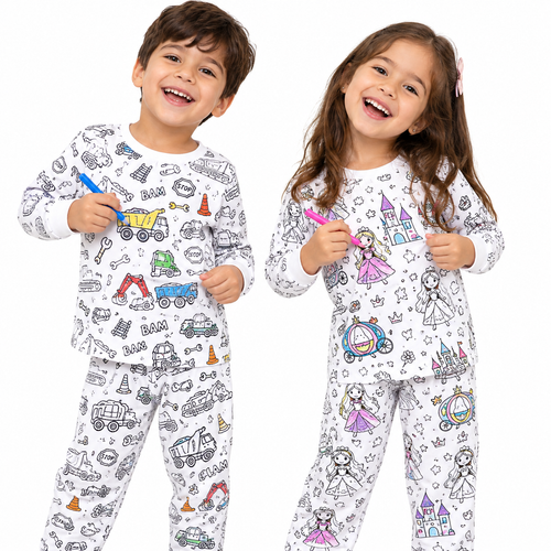 Pijama Infantil Coloreable y Reutilizable