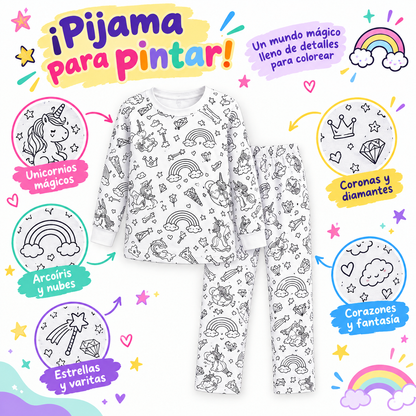 Pijama Infantil Coloreable y Reutilizable